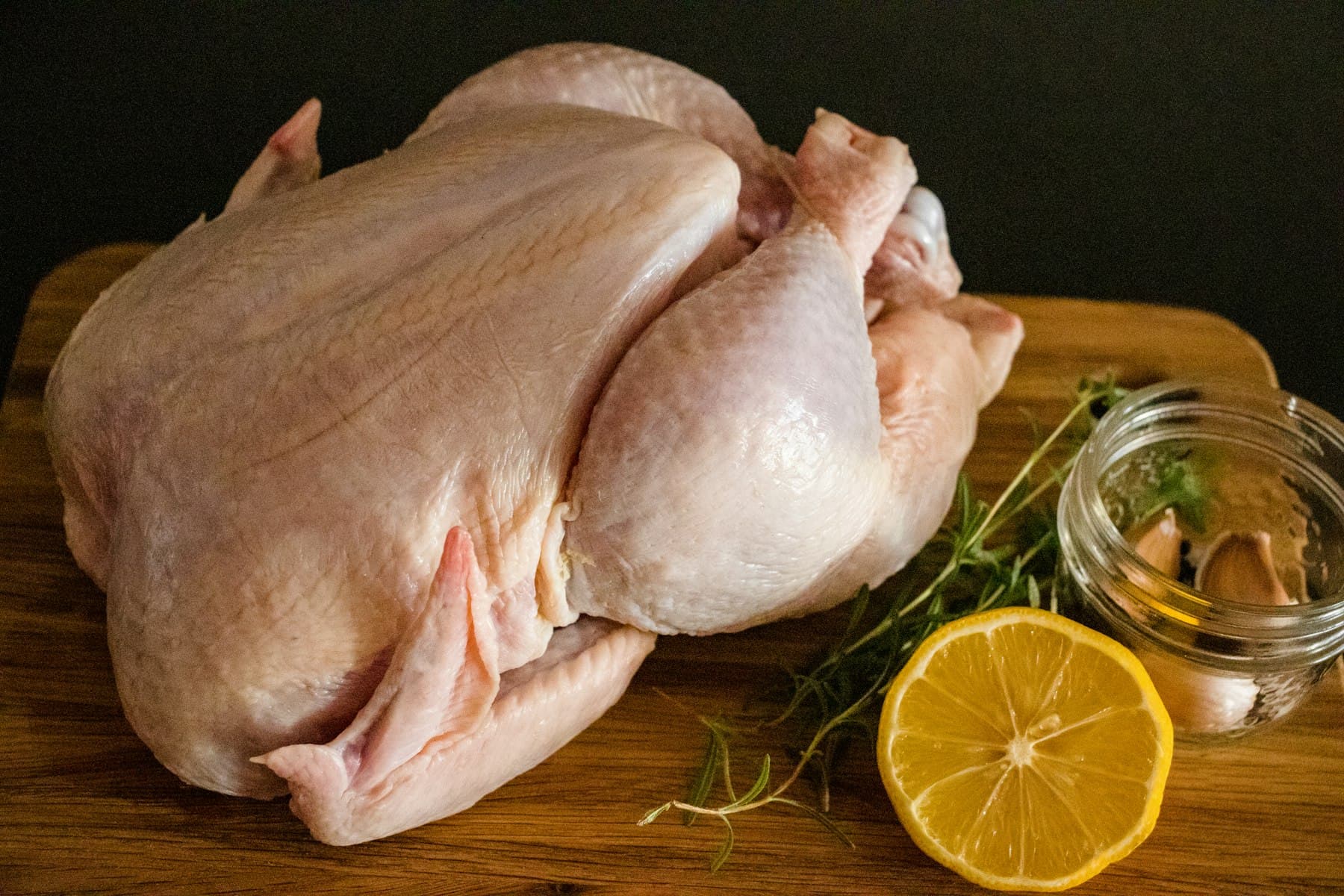 Raw whole chicken for tandoori